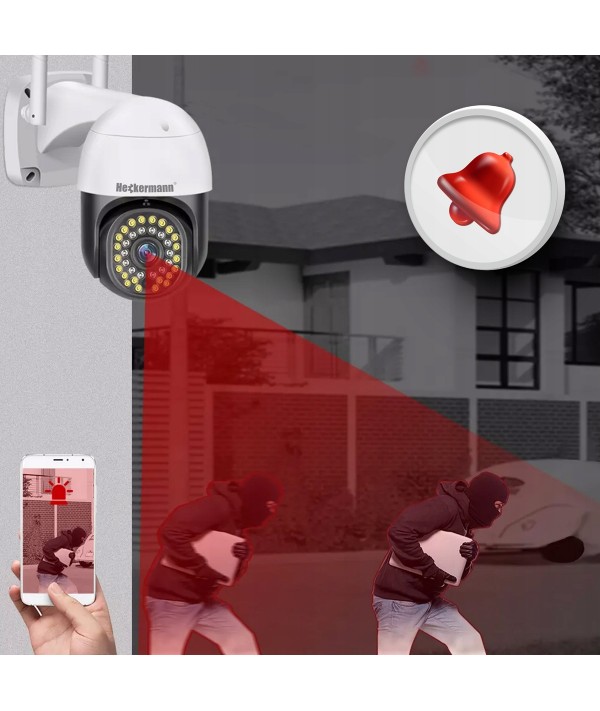 Вулична поворотна IP-камера відеоспостереження Wi-Fi Heckermann C19 + карта 16 ГБ - Зображення 4