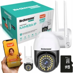 Вулична поворотна IP-камера відеоспостереження Wi-Fi Heckermann C19 + карта 16 ГБ