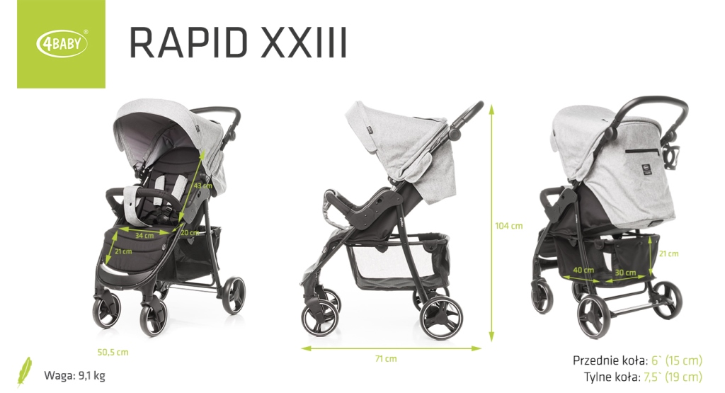 Прогулянкова коляска 4Baby RAPID XXIII Black - Зображення 14