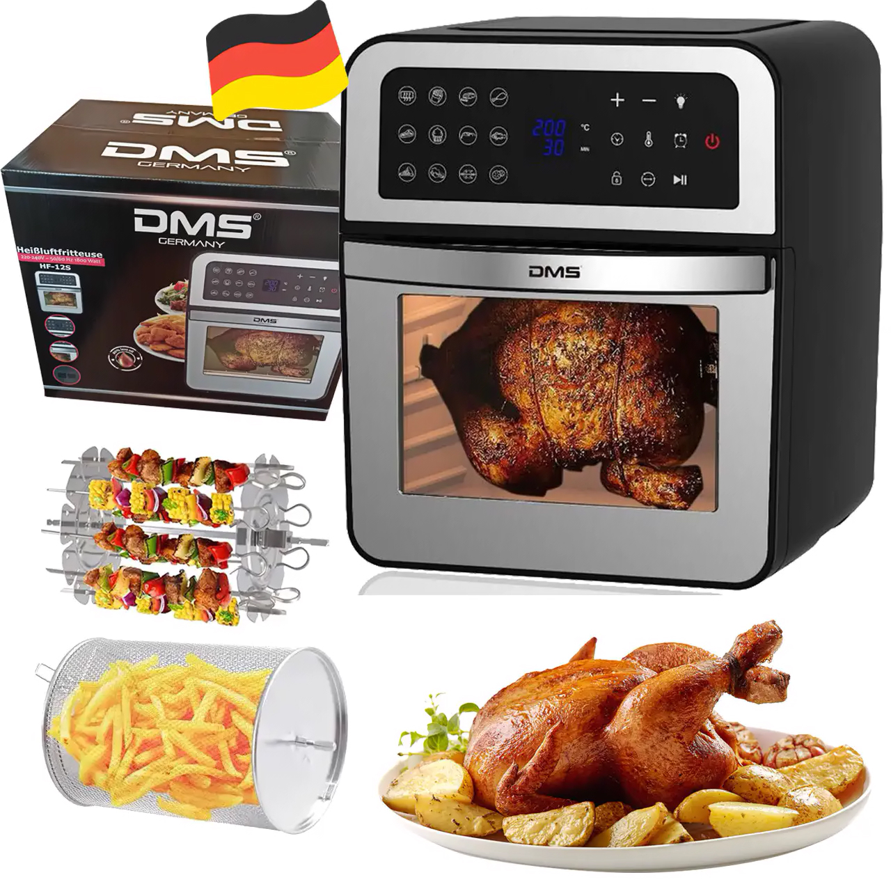 Багатофункціональна піч Air Fryer DMS HF-12S-XXXL 1800 Вт - Зображення 6