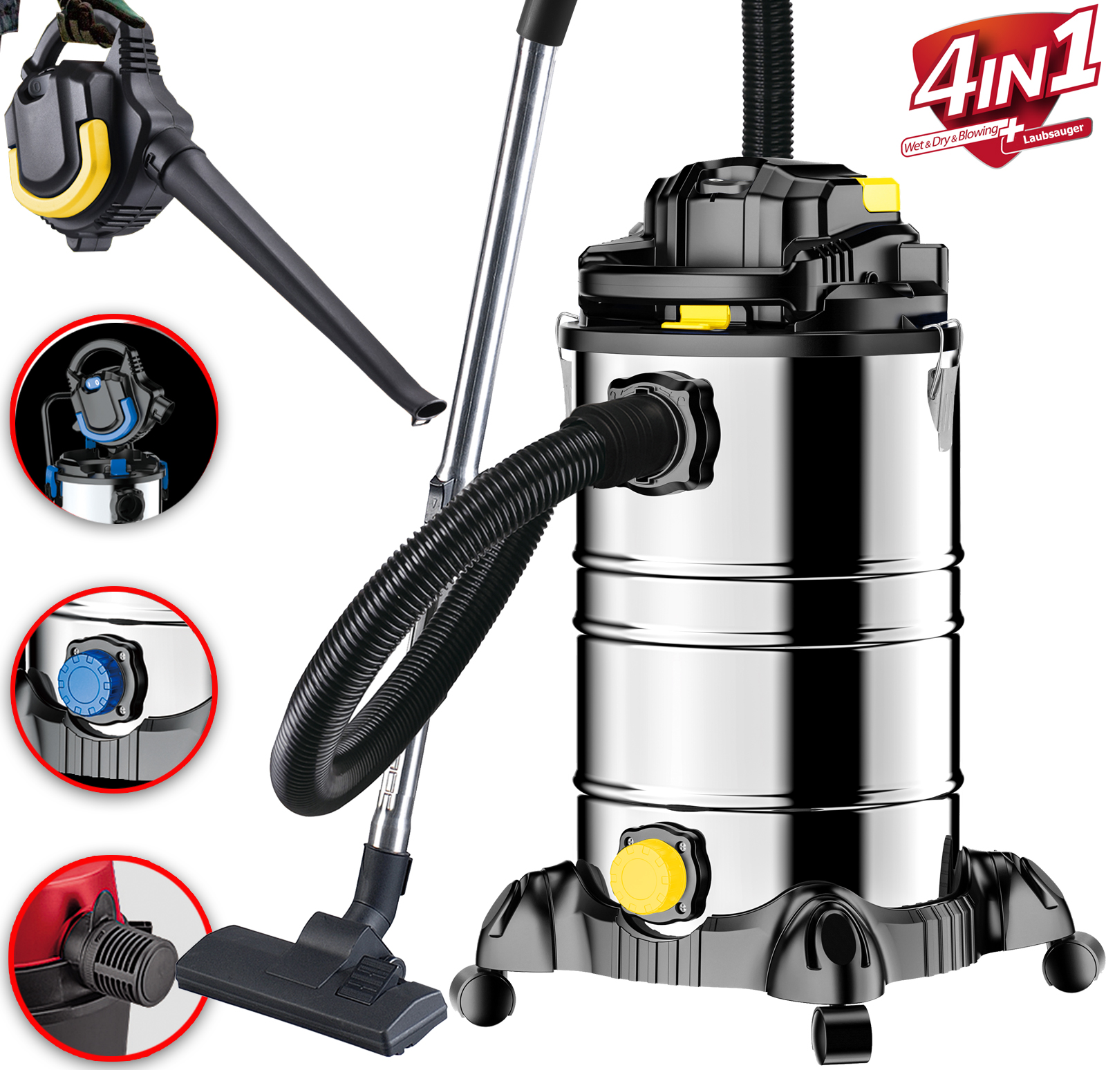 Промисловий пилосос DMS NTBS-30 Yellow 2000 W 30 л + повітродувка - Зображення 3