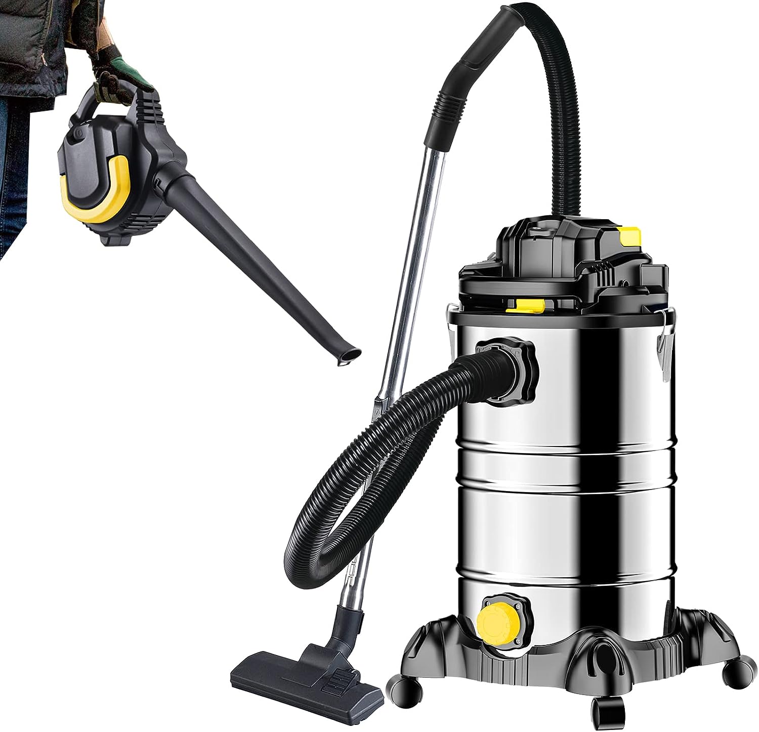 Промисловий пилосос DMS NTBS-30 Yellow 2000 W 30 л + повітродувка