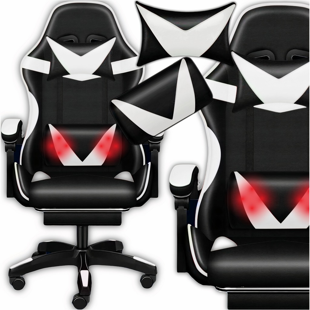 Крісло геймерське PLAYER з підставкою для ніг White/Black - Зображення 2