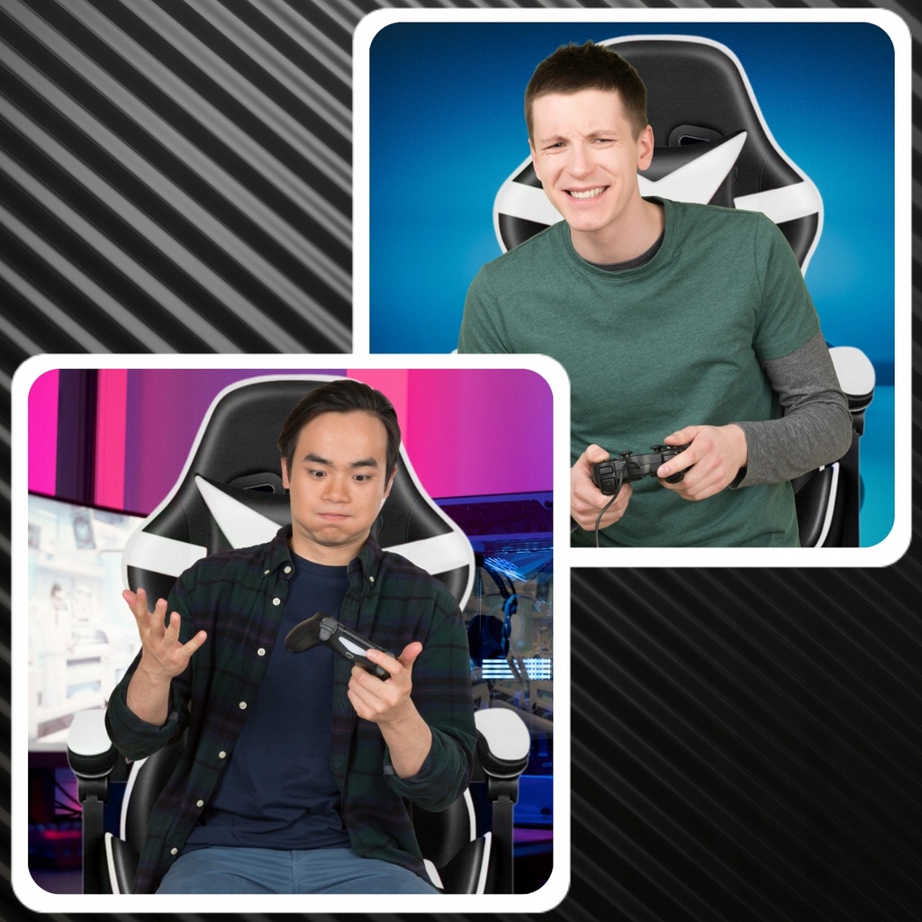 Крісло геймерське PLAYER з підставкою для ніг White/Black - Зображення 5