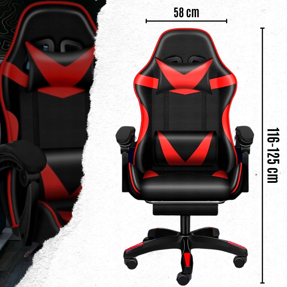 Крісло геймерське PLAYER з підставкою для ніг Red/Black - Зображення 5