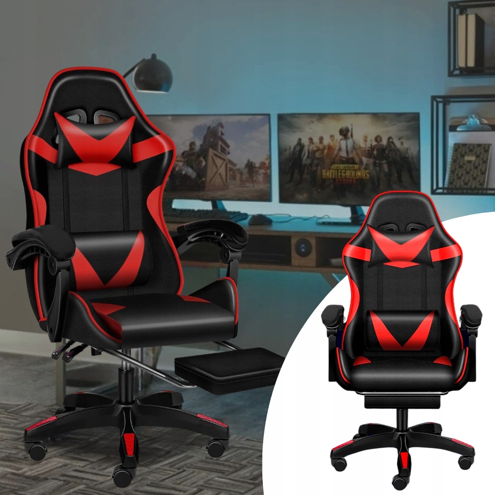 Крісло геймерське PLAYER з підставкою для ніг Red/Black - Зображення 14