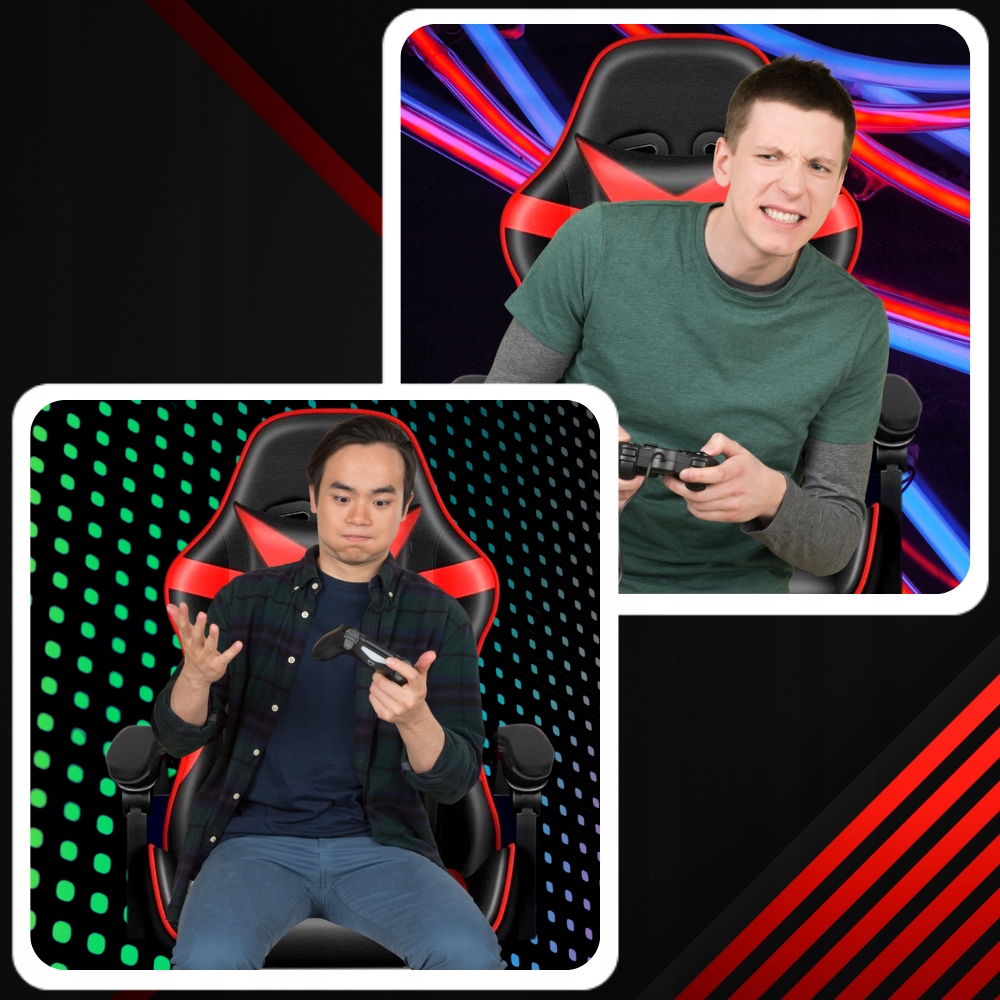 Крісло геймерське PLAYER з підставкою для ніг Red/Black - Зображення 7
