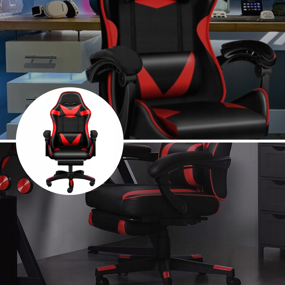 Крісло геймерське PLAYER з підставкою для ніг Red/Black - Зображення 11