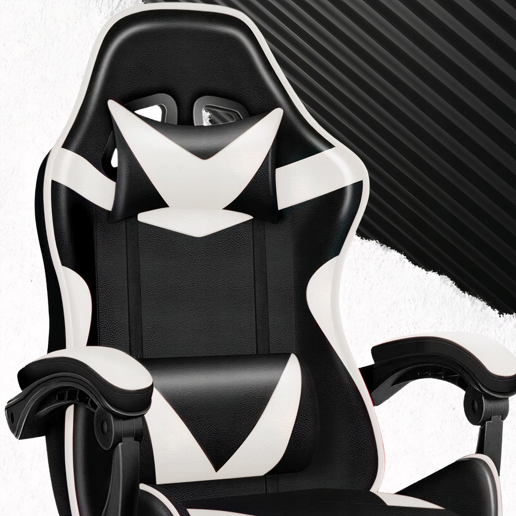 Крісло геймерське PLAYER з підставкою для ніг White/Black - Зображення 13