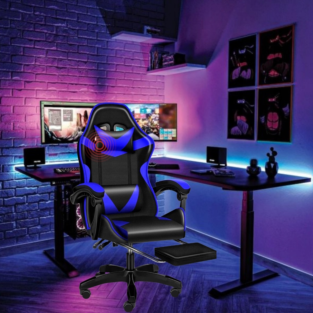 Крісло геймерське PLAYER з підставкою для ніг Blue/Black - Зображення 12