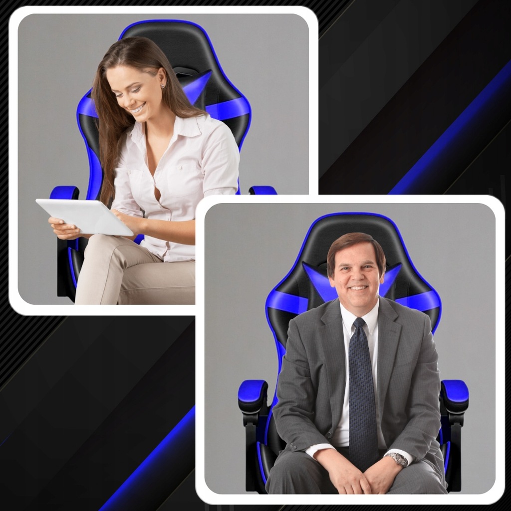 Крісло геймерське PLAYER з підставкою для ніг Blue/Black - Зображення 16