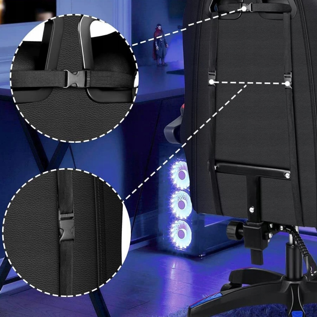 Крісло геймерське PLAYER з підставкою для ніг Blue/Black - Зображення 10