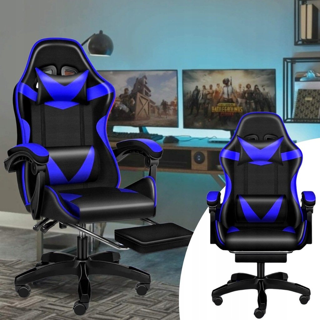 Крісло геймерське PLAYER з підставкою для ніг Blue/Black - Зображення 11