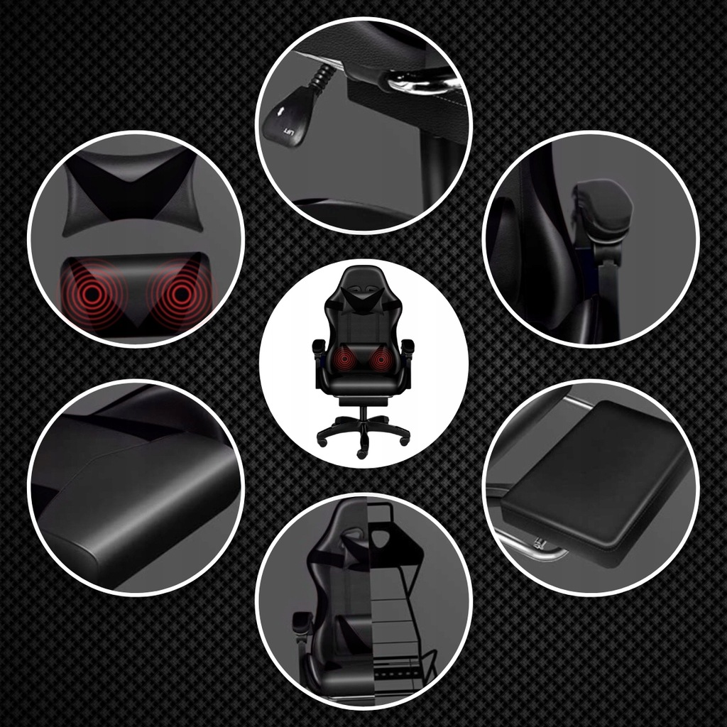 Крісло геймерське PLAYER з підставкою для ніг Black - Зображення 4