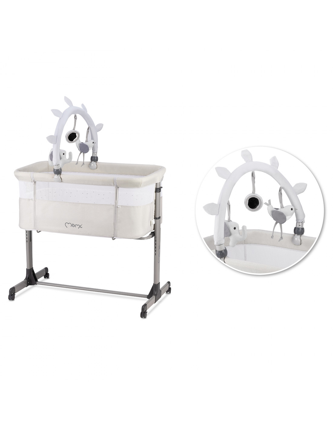 Ліжечко приставне Momi Revo Light Grey - Зображення 5