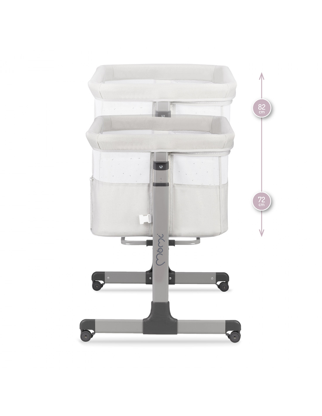 Ліжечко приставне Momi Revo Light Grey - Зображення 8