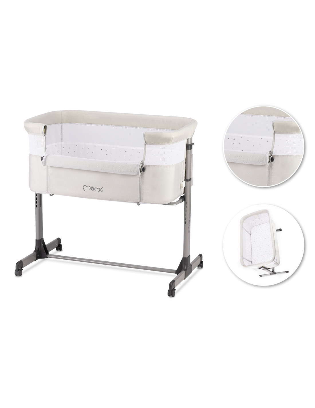Ліжечко приставне Momi Revo Light Grey - Зображення 9