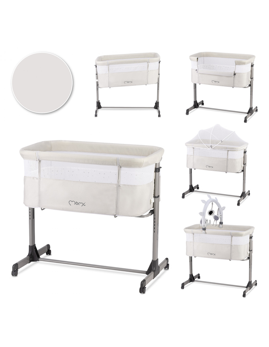 Ліжечко приставне Momi Revo Light Grey - Зображення 12
