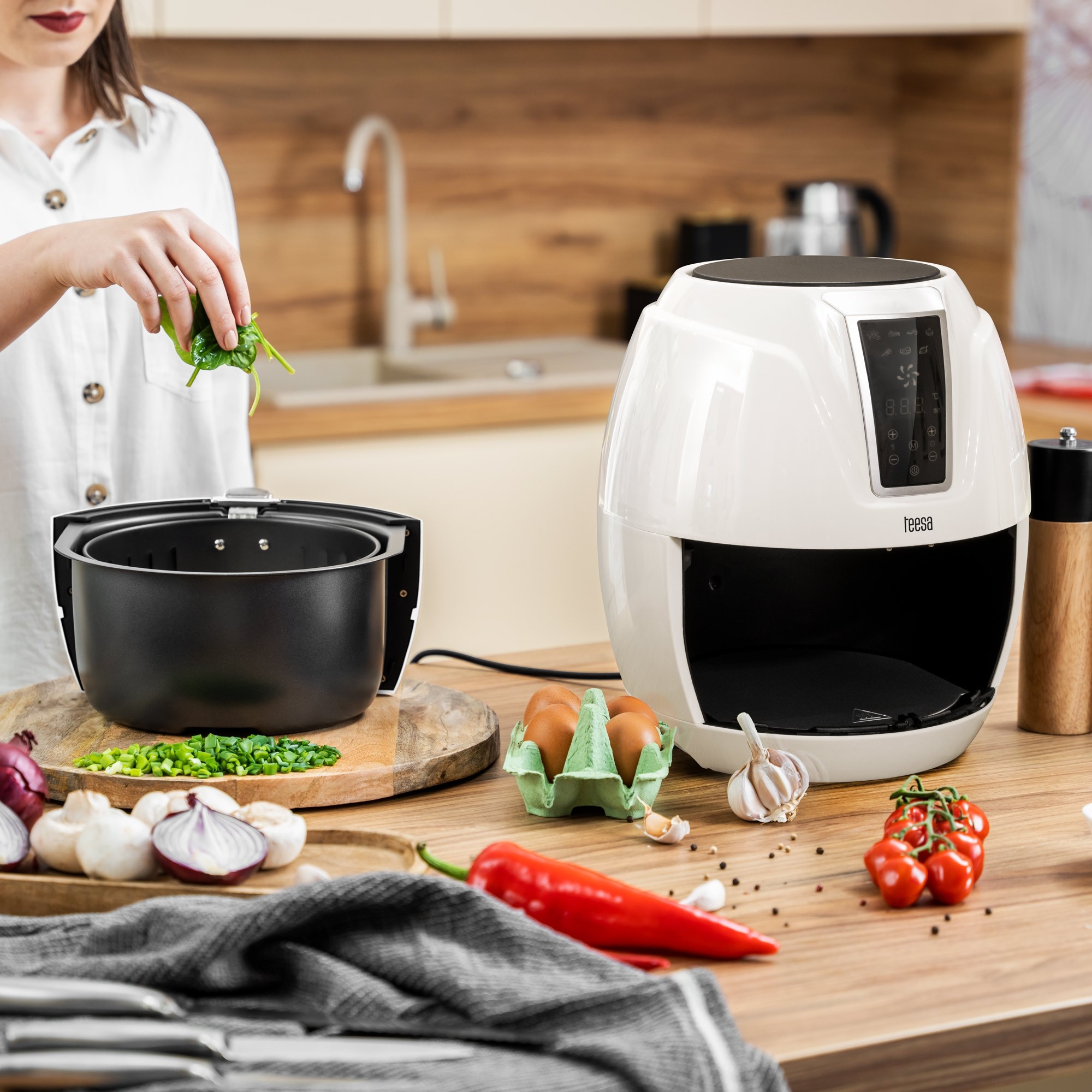 Аерогриль Аерофритюрниця TEESA DIGITAL AIR FRYER 3,2L Black - Зображення 6