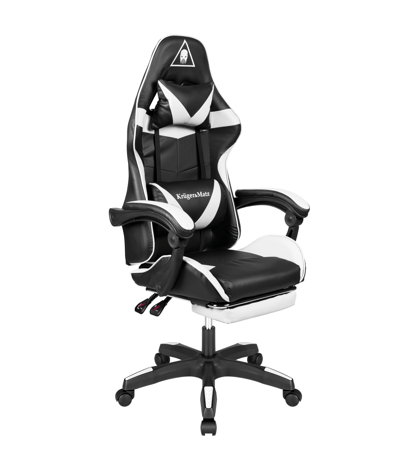 Крісло геймерське Kruger&Matz GX-150 з підставкою для ніг Black/White - Зображення 7