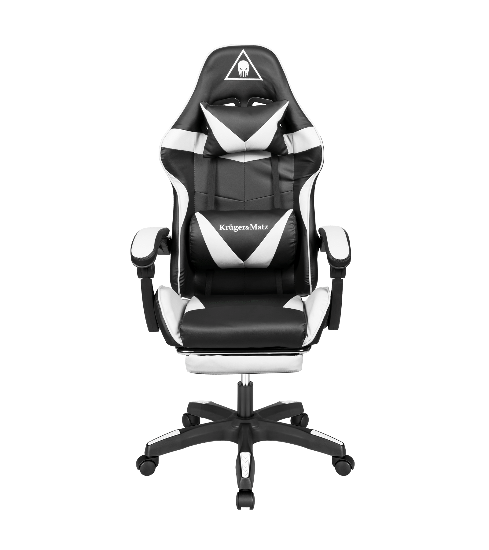 Крісло геймерське Kruger&Matz GX-150 з підставкою для ніг Black/White - Зображення 3