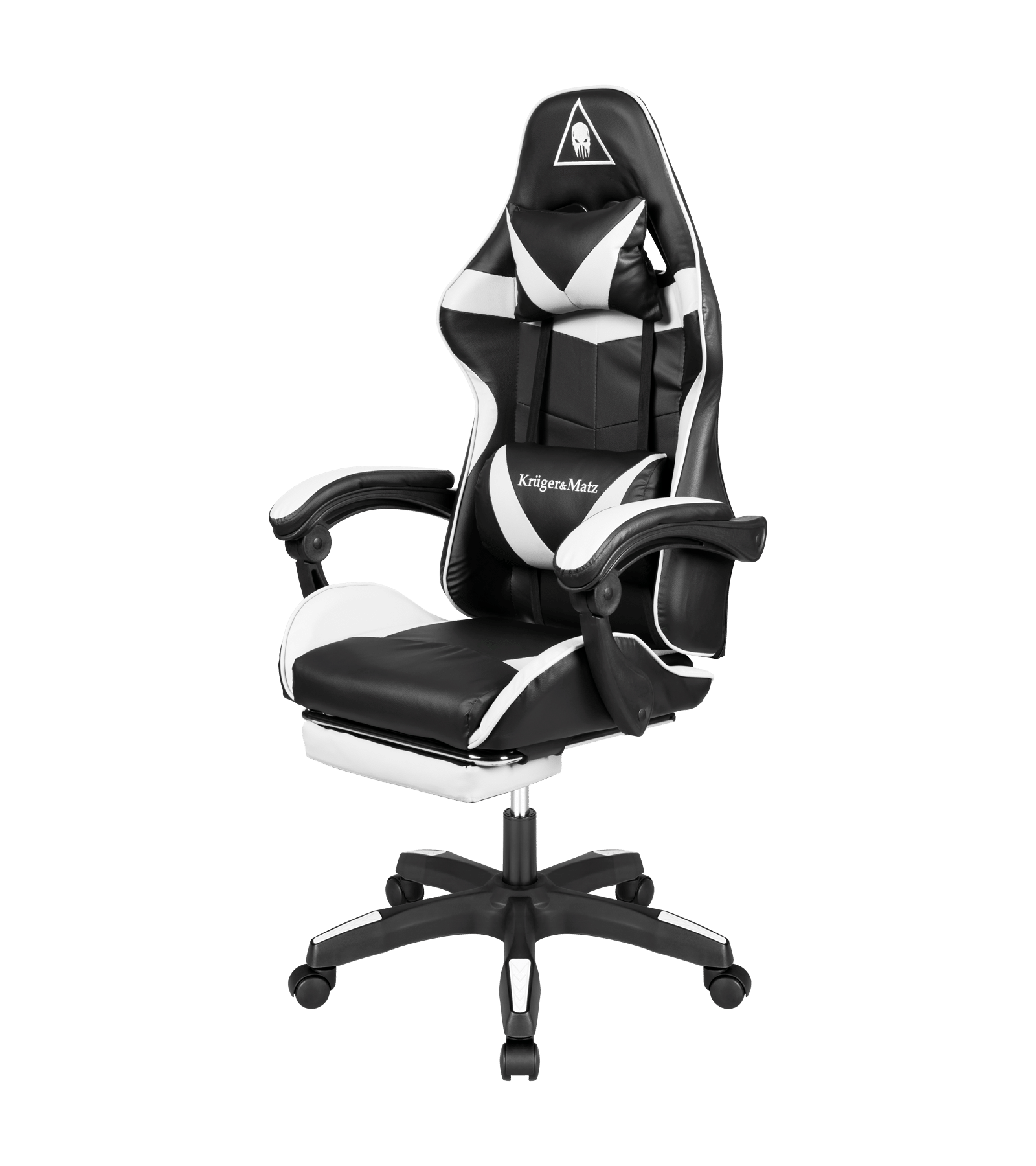 Крісло геймерське Kruger&Matz GX-150 з підставкою для ніг Black/White