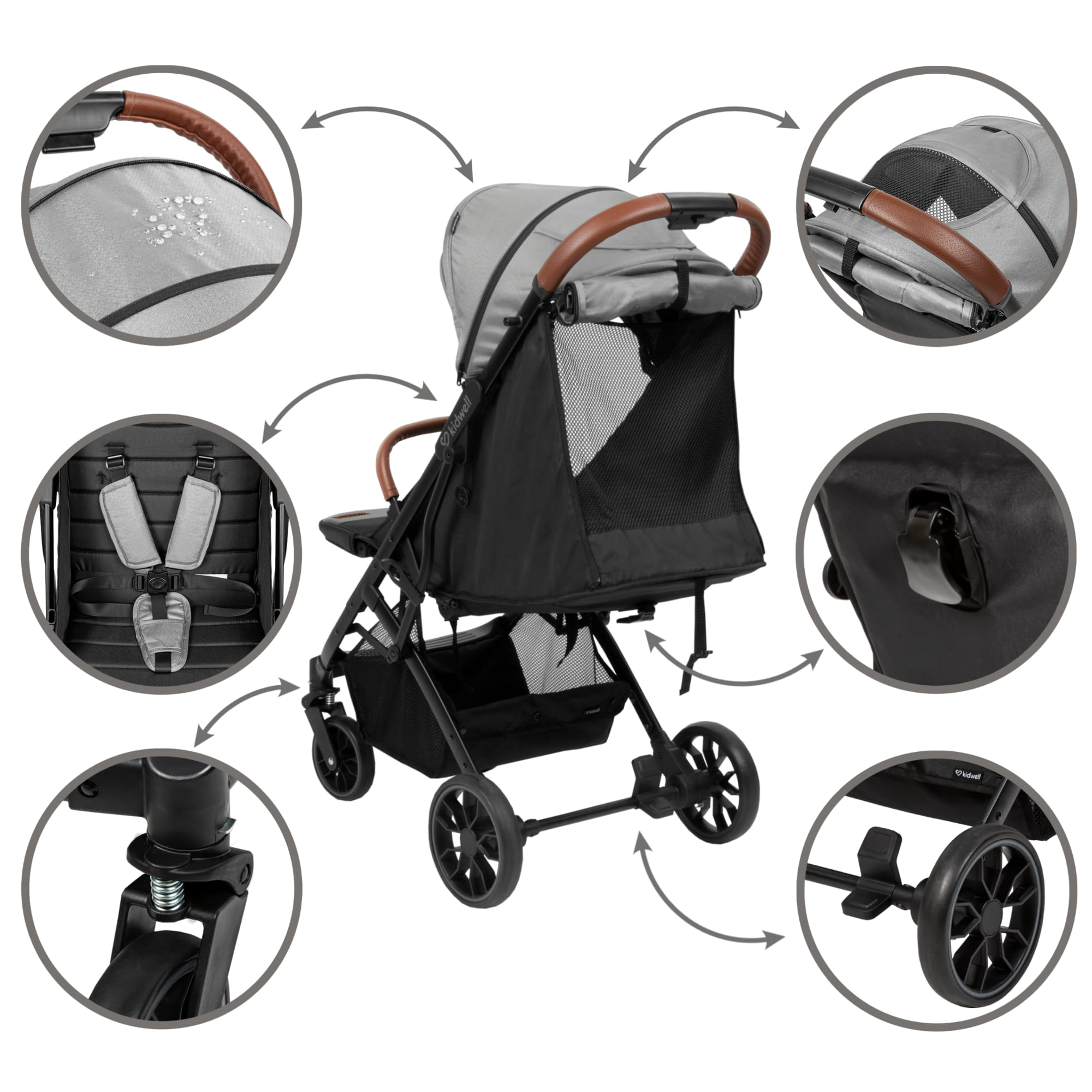 Прогулянкова коляска Kidwell COLMER Cool Grey - Зображення 8