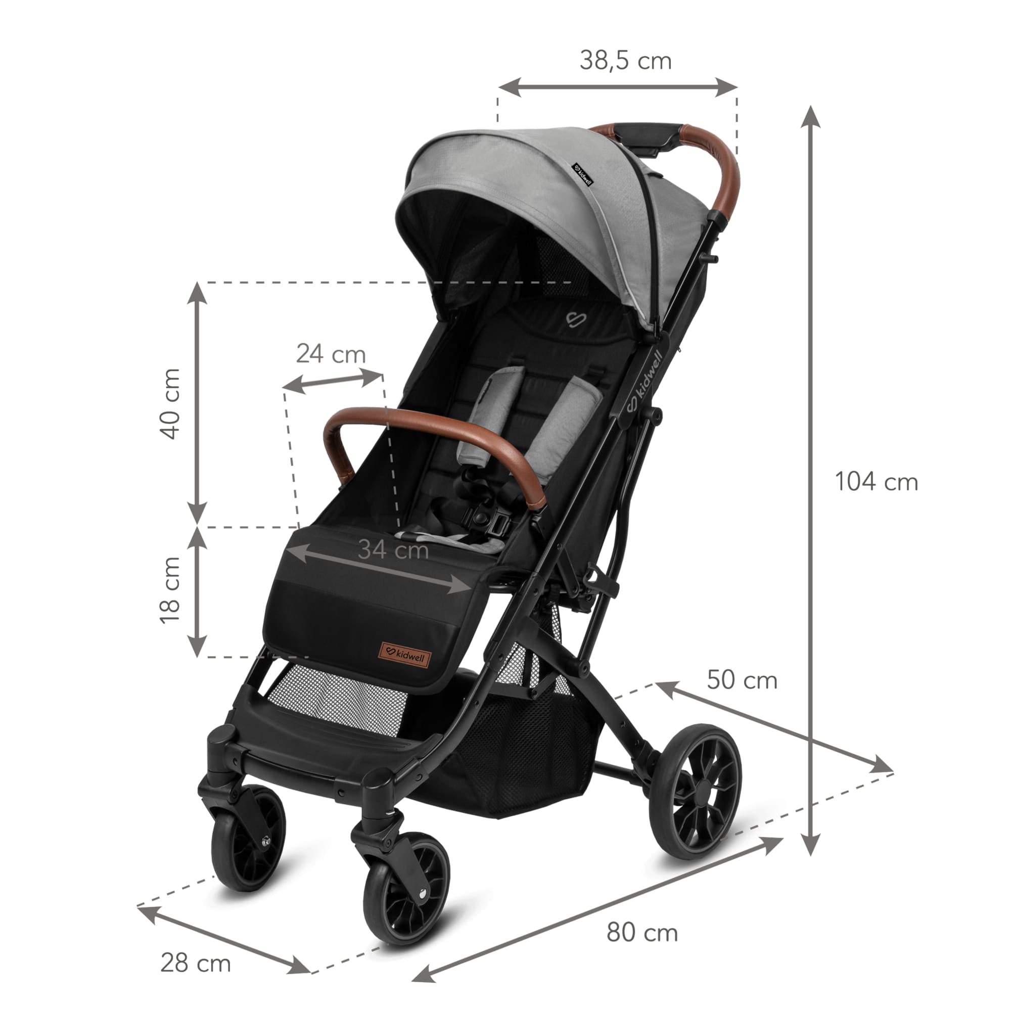Прогулянкова коляска Kidwell COLMER Cool Grey - Зображення 14