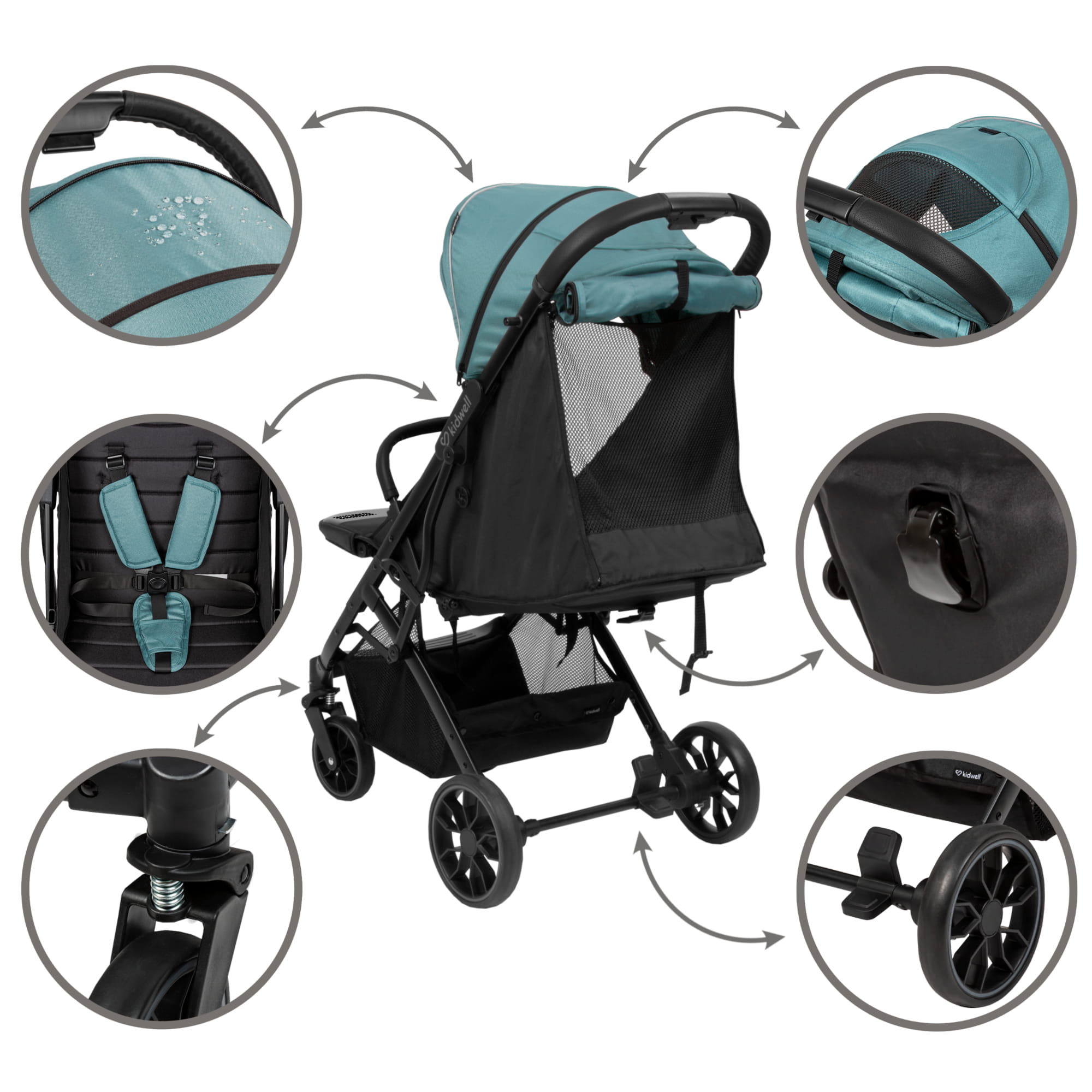 Прогулянкова коляска Kidwell COLMER Royal Green - Зображення 10