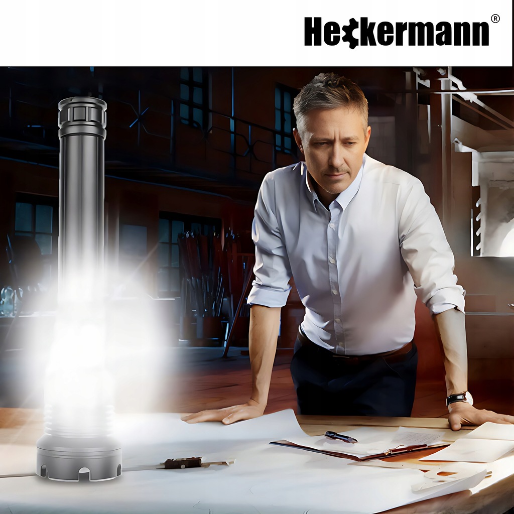 Потужний тактичний ліхтарик Heckermann 1690 LED ZOOM USB 5000 mAH 2500 lm - Зображення 12