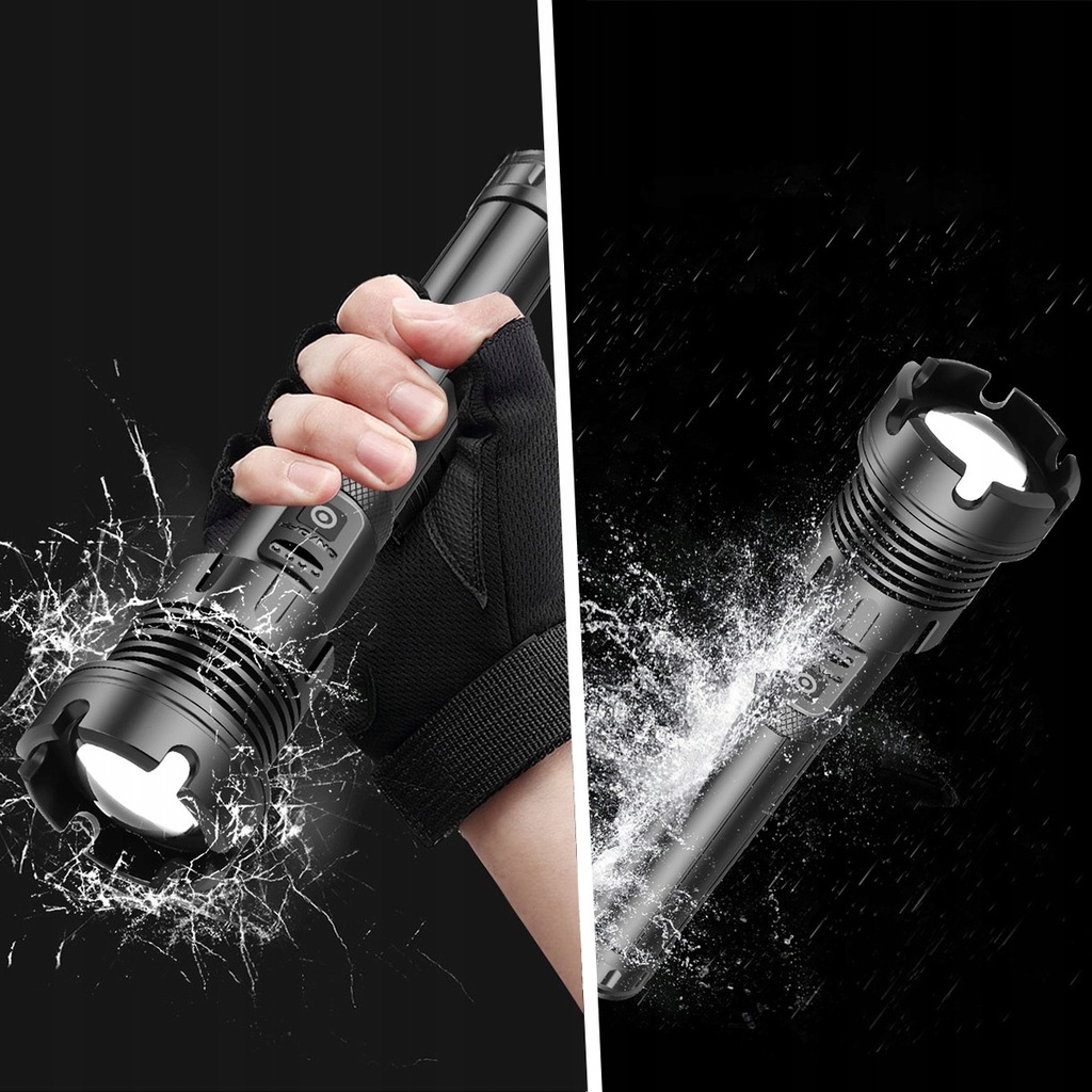 Потужний тактичний ліхтарик Heckermann 1690 LED ZOOM USB 5000 mAH 2500 lm - Зображення 9