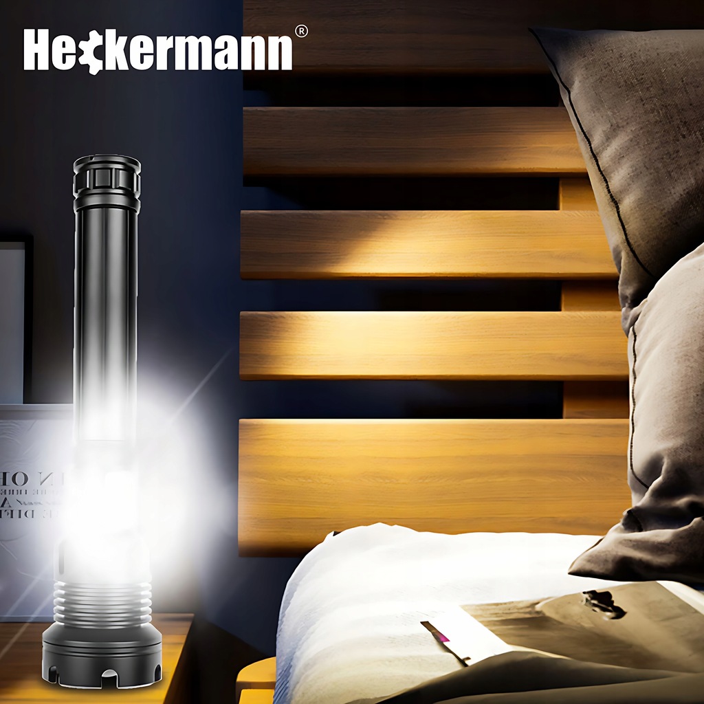 Потужний тактичний ліхтарик Heckermann 1690 LED ZOOM USB 5000 mAH 2500 lm - Зображення 11