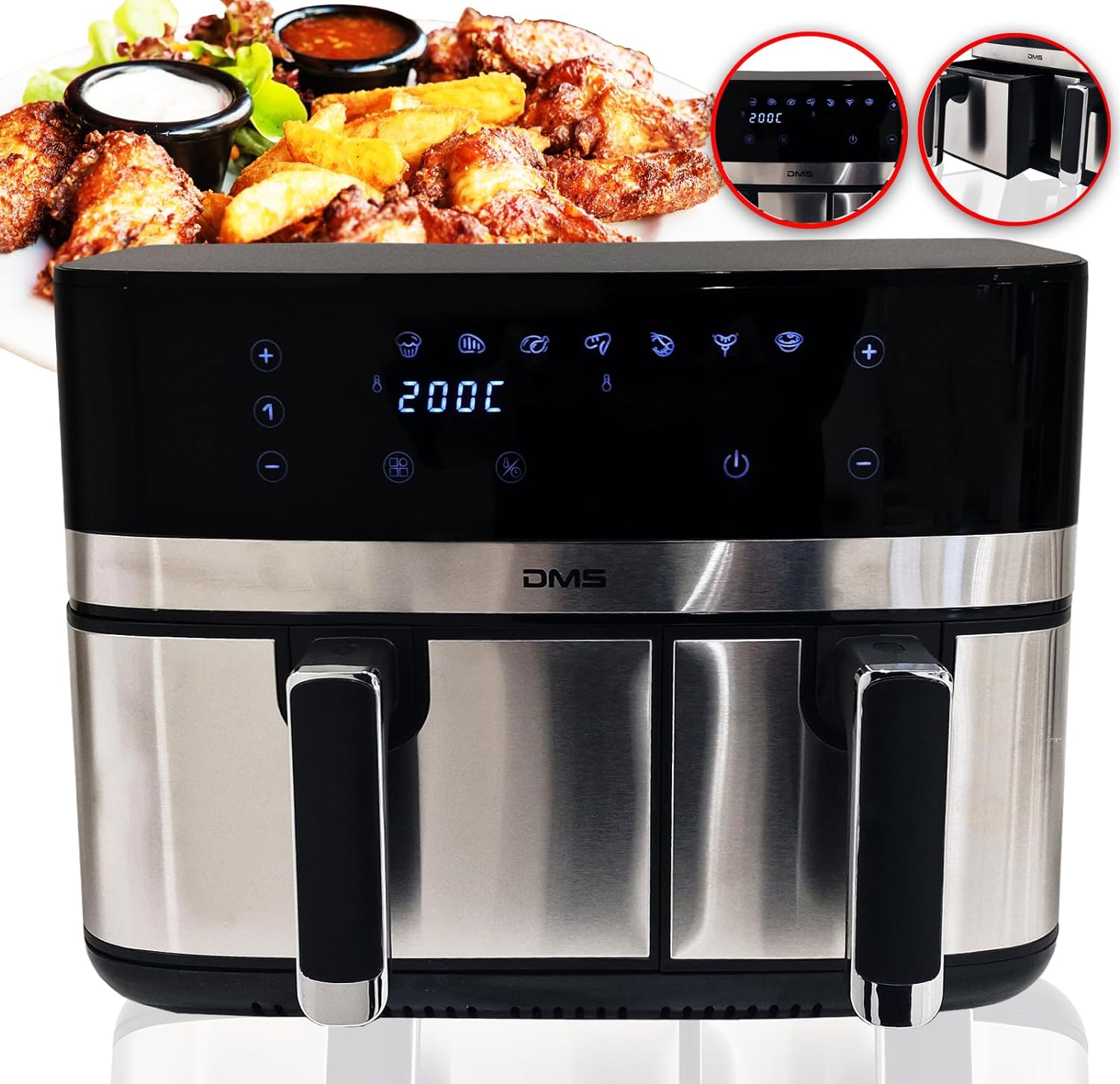 Аерофритюрниця двокамерна DMS HF-10E Duo 2800 Вт 6/4 л - Зображення 5