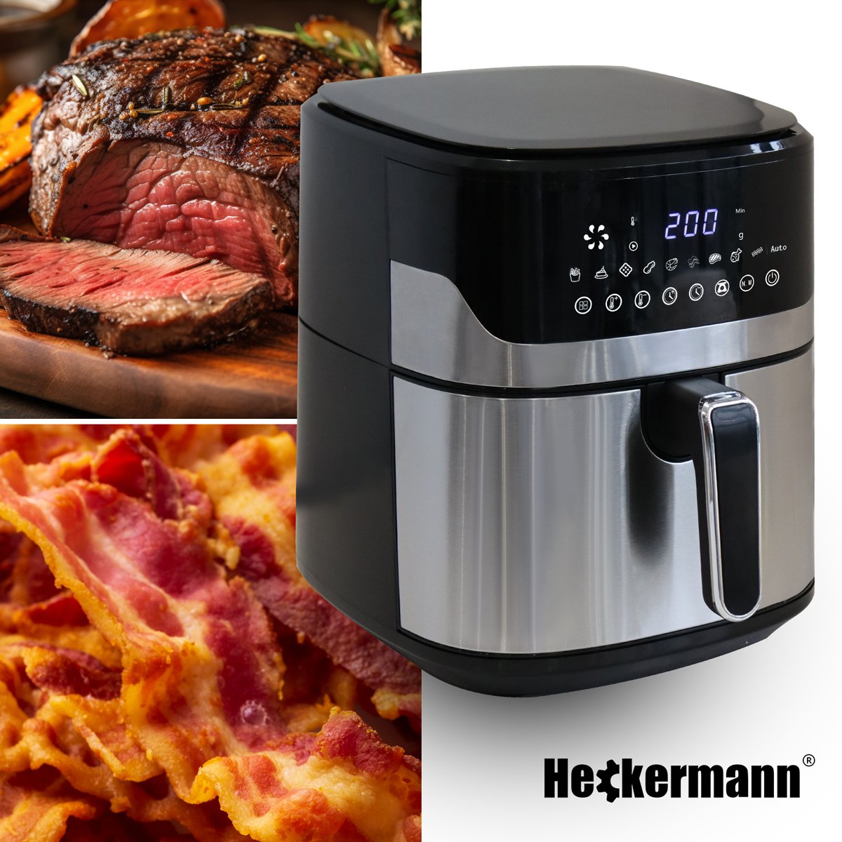 Аерогриль Аерофритюрниця Heckermann ZHAF-650AD 6,5 л 2000W - Зображення 5