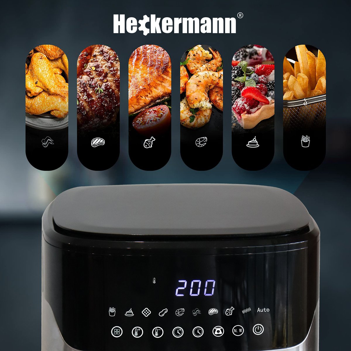 Аерогриль Аерофритюрниця Heckermann ZHAF-650AD 6,5 л 2000W - Зображення 6