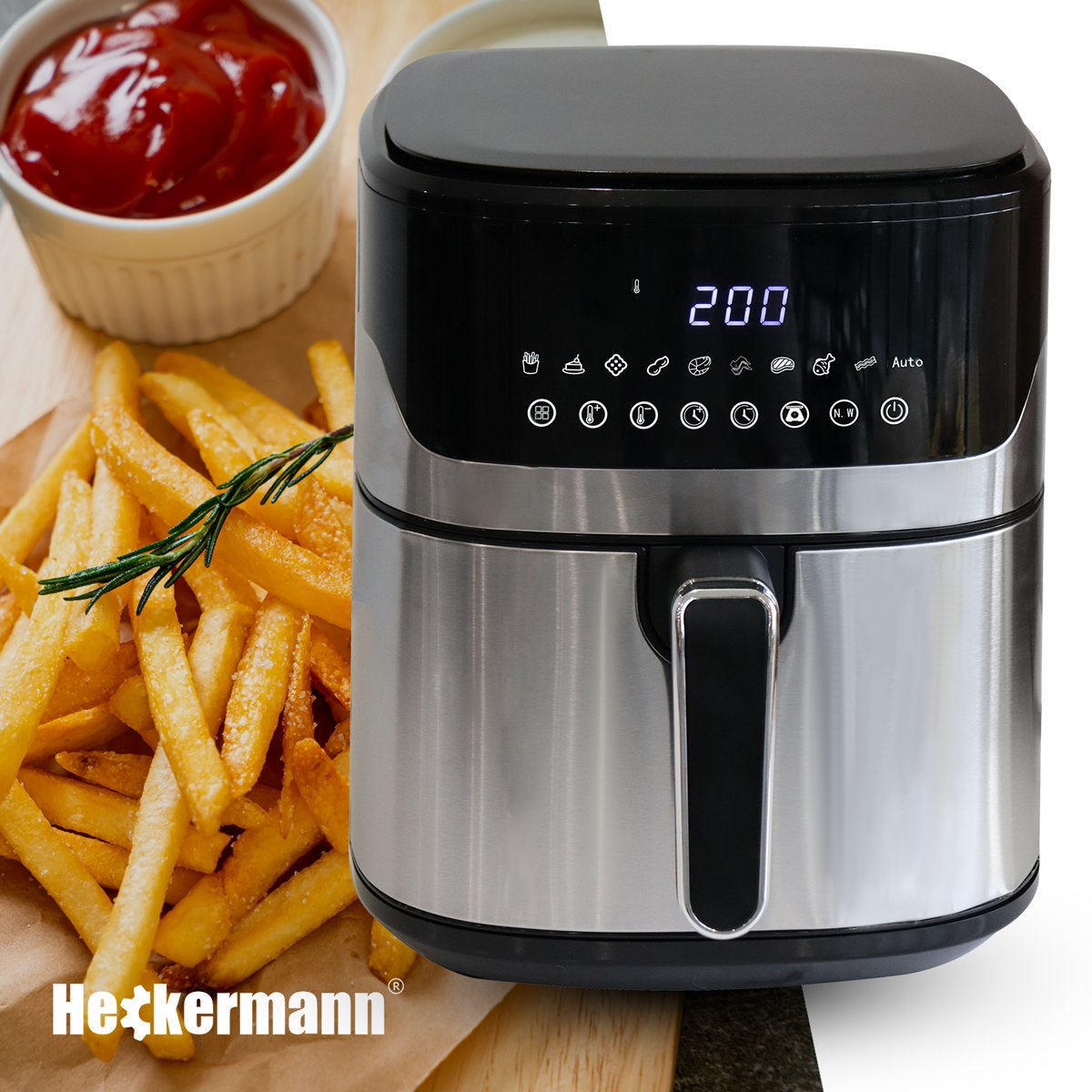 Аерогриль Аерофритюрниця Heckermann ZHAF-650AD 6,5 л 2000W - Зображення 9