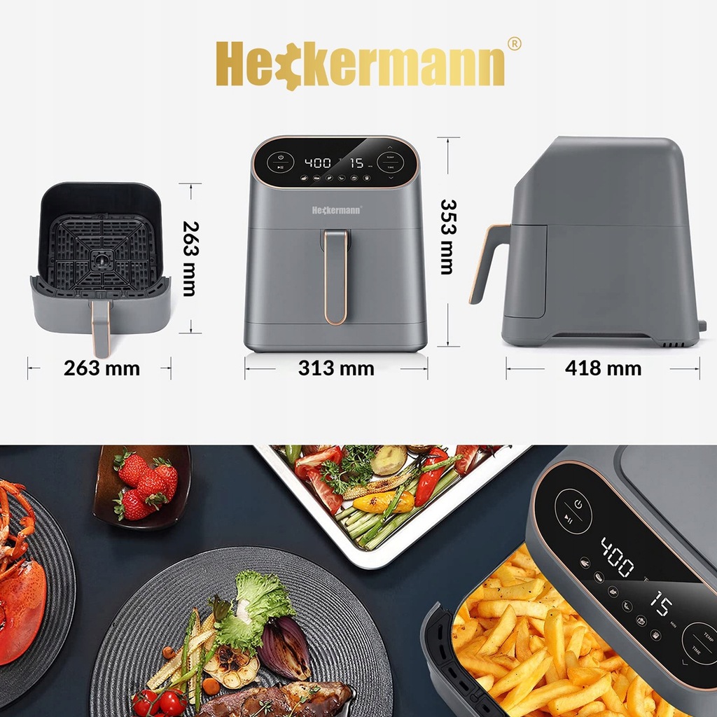 Аерогриль Аерофритюрниця Heckermann AF06 7л 2100W - Зображення 9