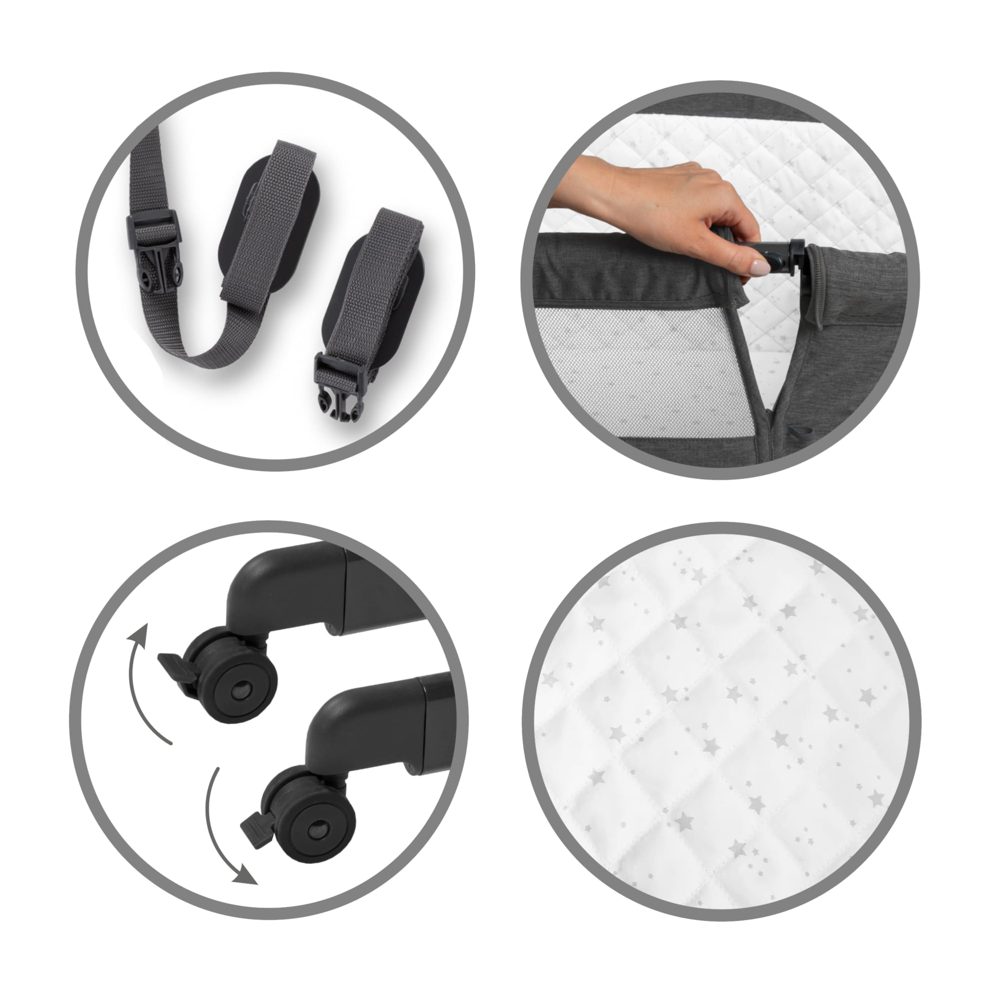 Приставне ліжечко Kidwell Snuzzy Dark Grey - Зображення 4