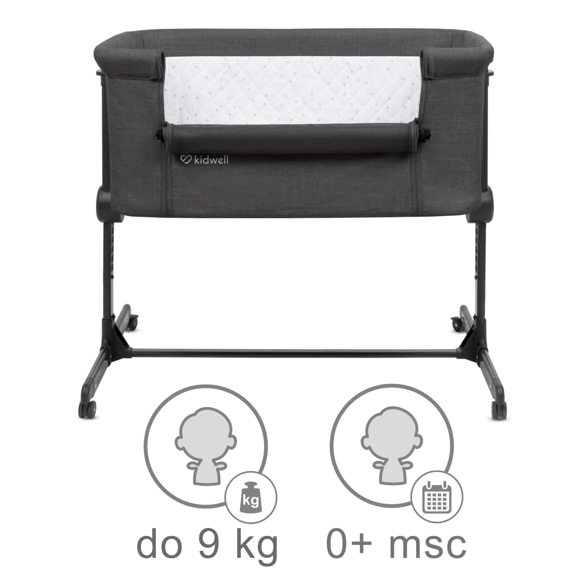 Приставне ліжечко Kidwell Snuzzy Dark Grey - Зображення 5