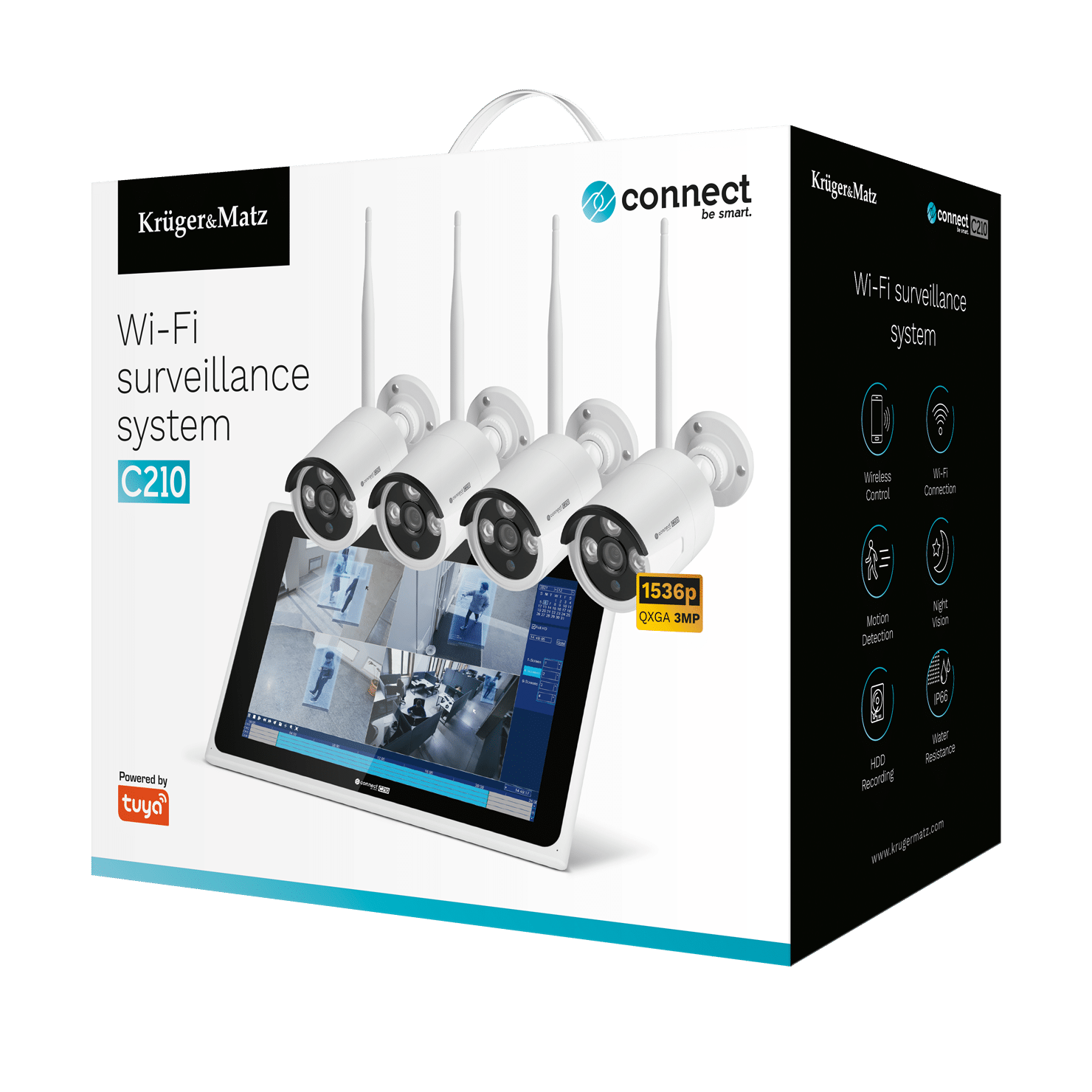 Комплект для відеоспостереження Wi-Fi Kruger&Matz Connect C210 Tuya Full HD - Зображення 8