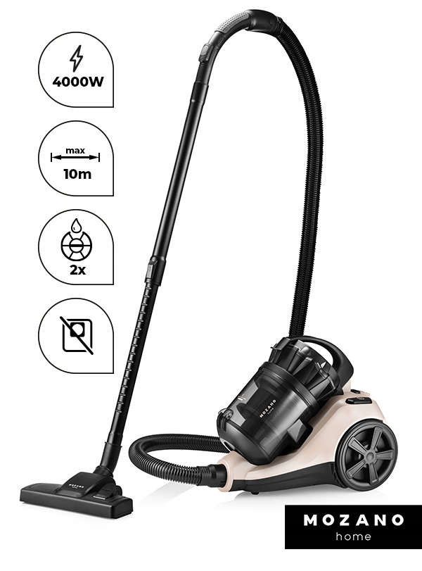 Циклонний пилосос без мішка Mozano Max Cyclonic 4000W Beige - Зображення 4