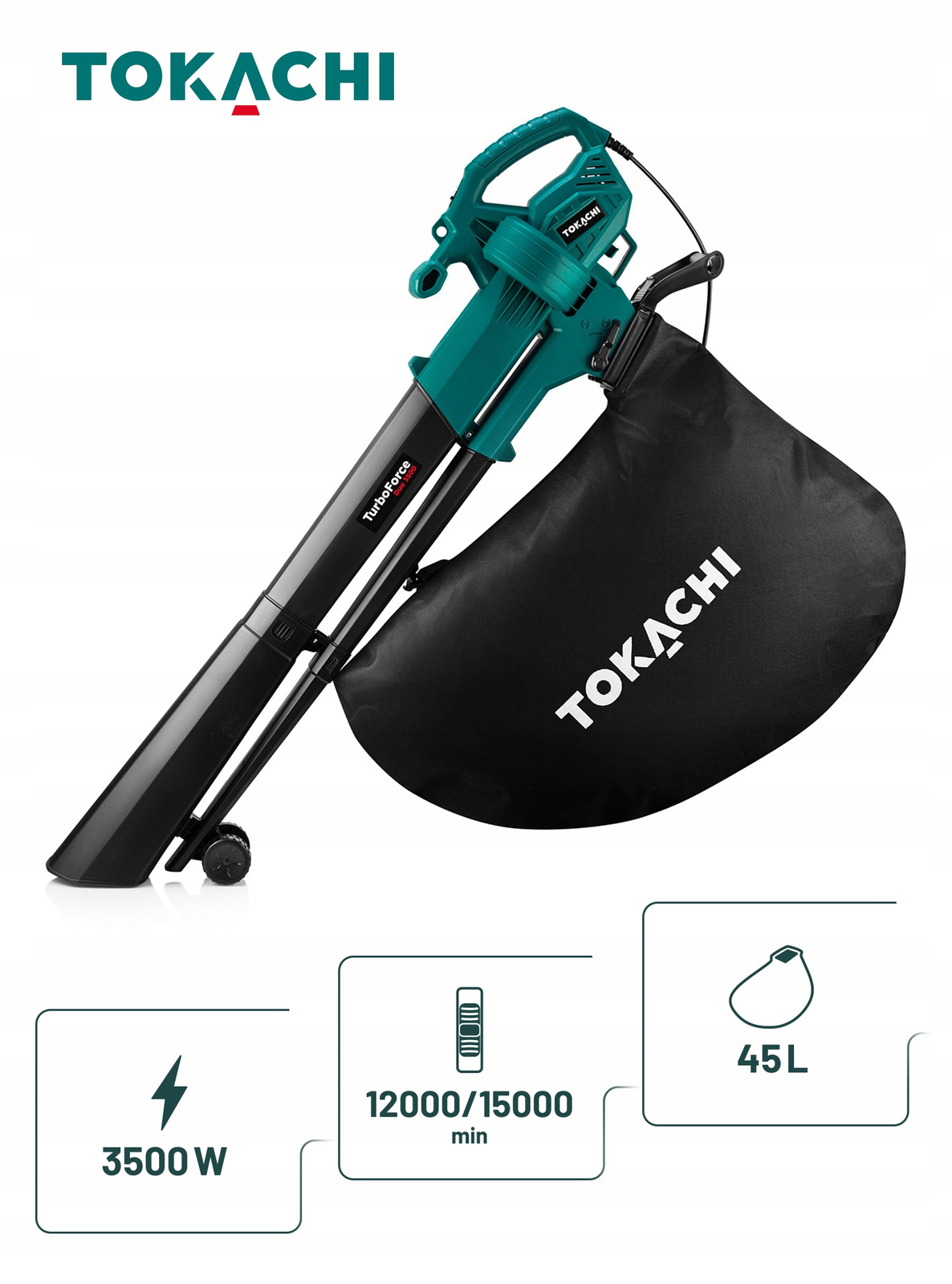 Садовий пилосос-повітродувка Tokachi TurboForce Duo 3500 Вт - Зображення 2