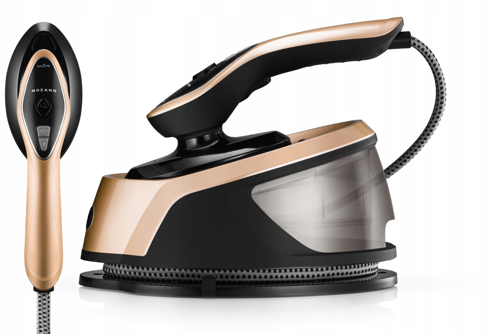 Відпарювач, праска з парогенератором Mozano Smart Care 2500 W Gold - Зображення 2