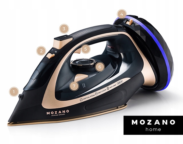 Безпровідна праска Mozano Ultimate Smooth 2600 Вт Gold - Зображення 11