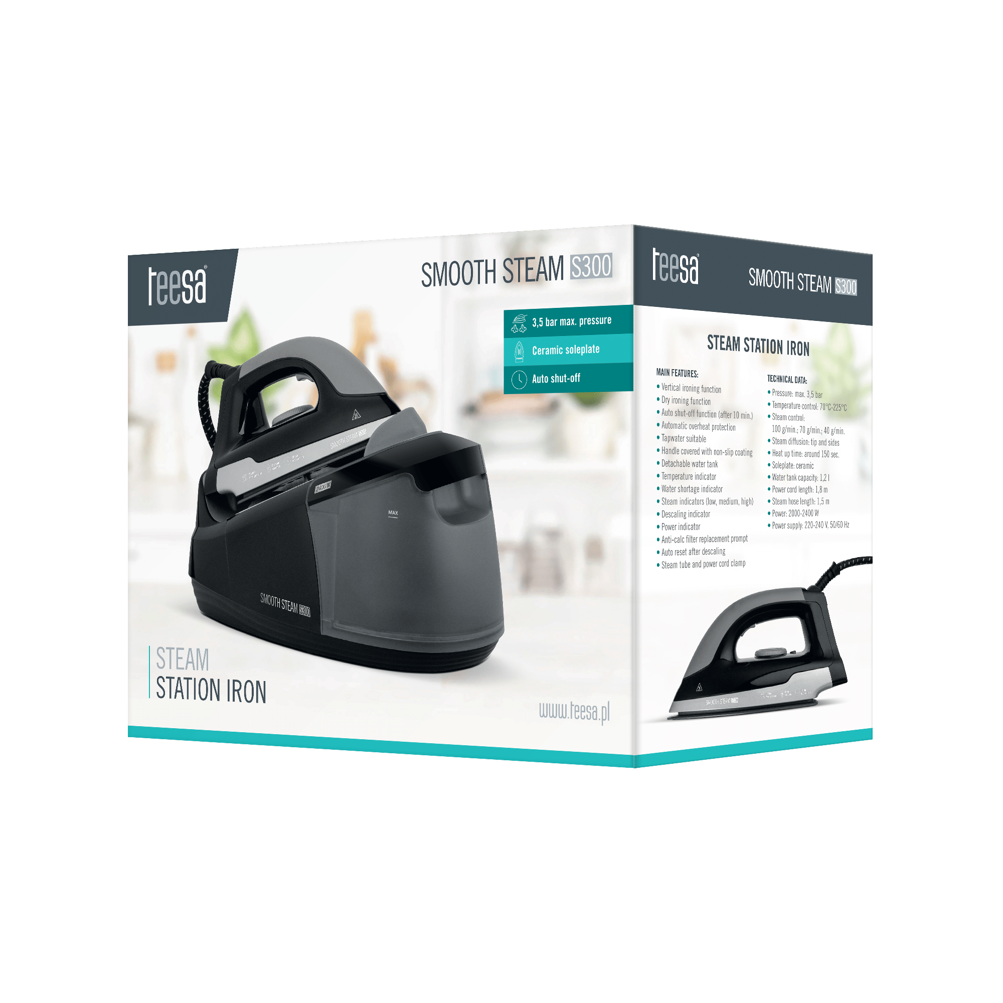 Праска з парогенератором Teesa Smooth Steam S300 - Зображення 2