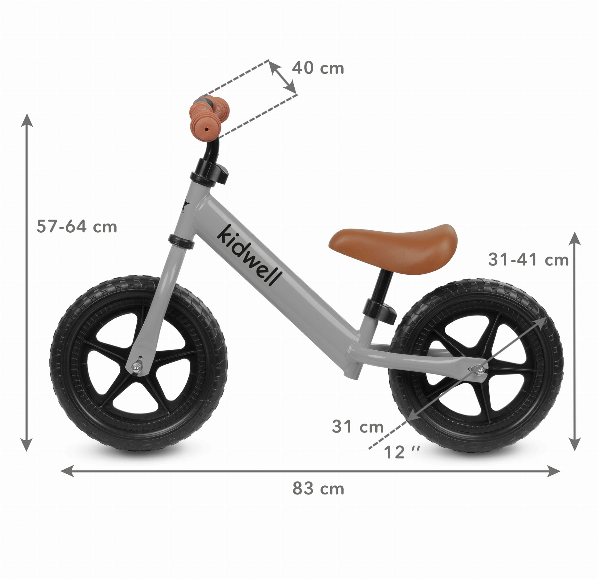 Велобіг велосипед Kidwell REBEL Grey - Зображення 6