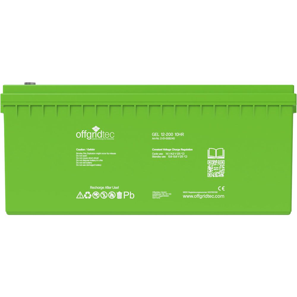 Акумулятор Offgridtec GEL 12V 200Ah C10 - Зображення 3