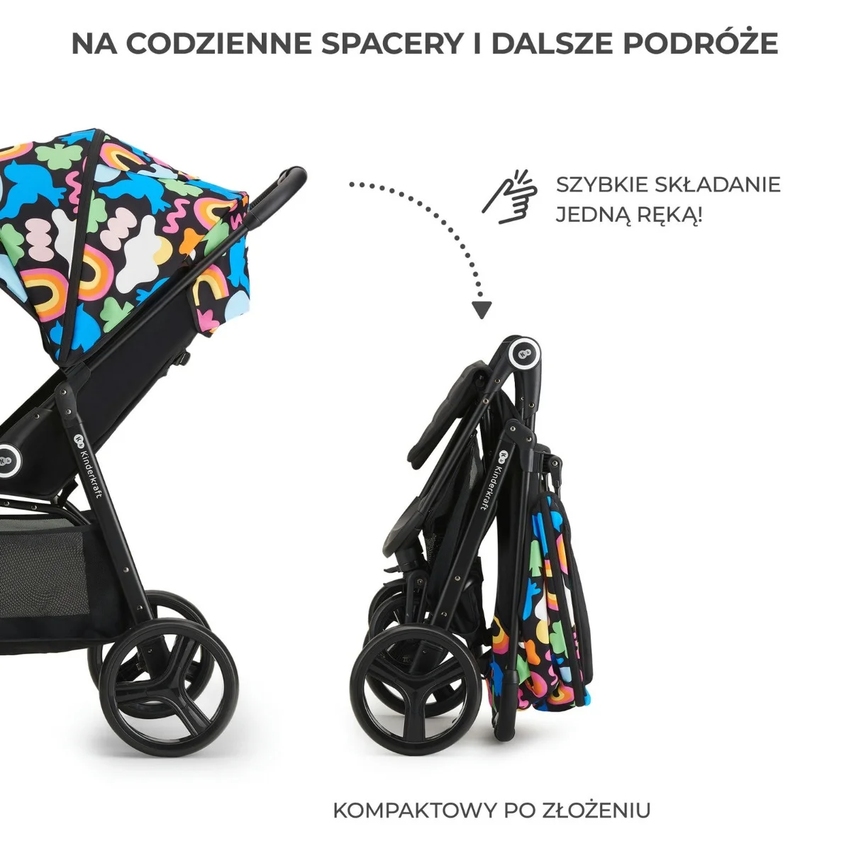 Прогулянкова коляска Kinderkraft GRANDE Plus happy shapes - Зображення 3