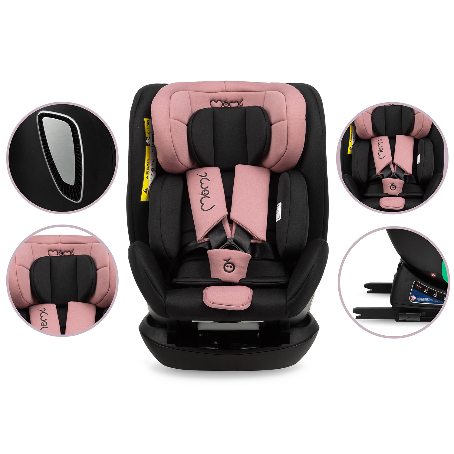 Автокрісло MoMi URSO I-Size 0-36kg Pink - Зображення 8