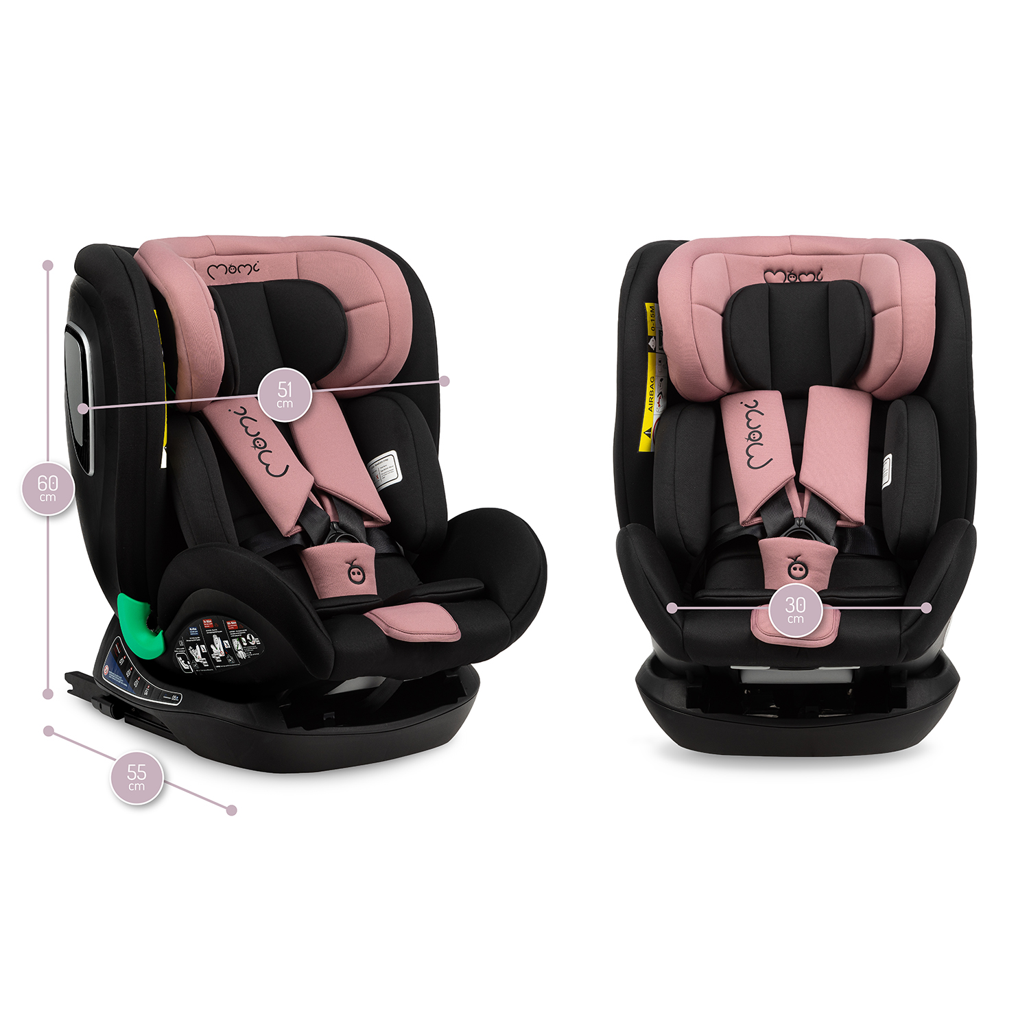 Автокрісло MoMi URSO I-Size 0-36kg Pink - Зображення 6